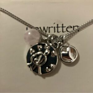 Unwritten Mom Necklace Stainless Steel 18 + 4 Extender Silver Plated Charms New